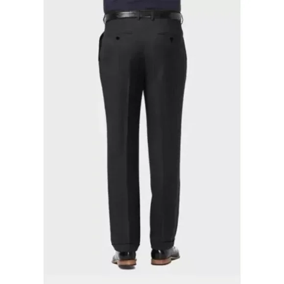 Haggar Premium Comfort 4 Way Stretch Classic Pleated Dress Pants 37 x 34